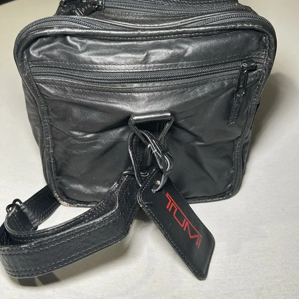 Vintage Tumi Alpha Square Duffle Bag Black Napa Leather Rare Luggage Weekender
